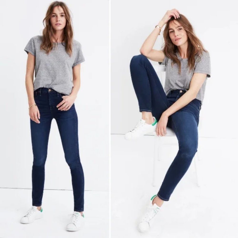 MADEWELL 10" High Rise Skinny Dark Wash Jeans in Hayes 29 F4684